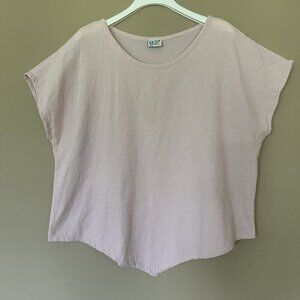 Oh My Gauze 100% Cotton Women XXL Pastel Pink Boxy Top Boho Minimalist Crunchy